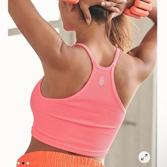 Free People Tops - NWT Free People Movement Ribbed Racerback Crop Tank Popsicle Pink M/L Activewear